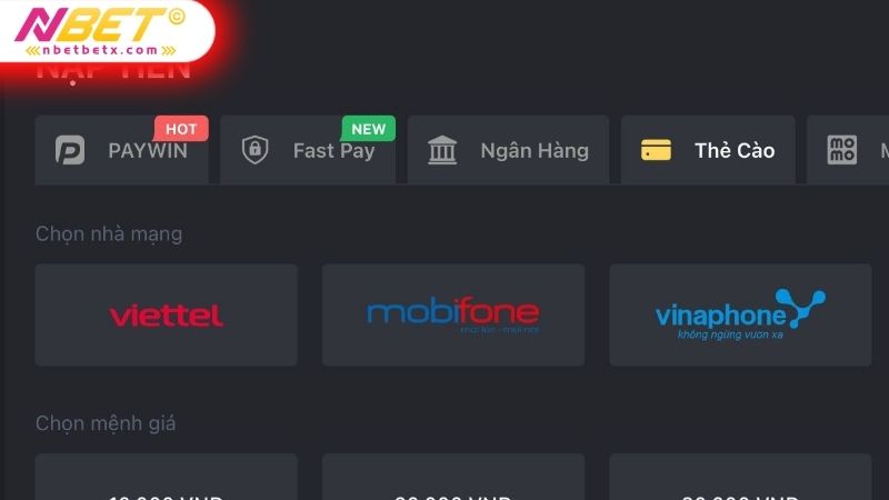 Cách nạp tiền vào NBET dễ dàng và bảo mật
